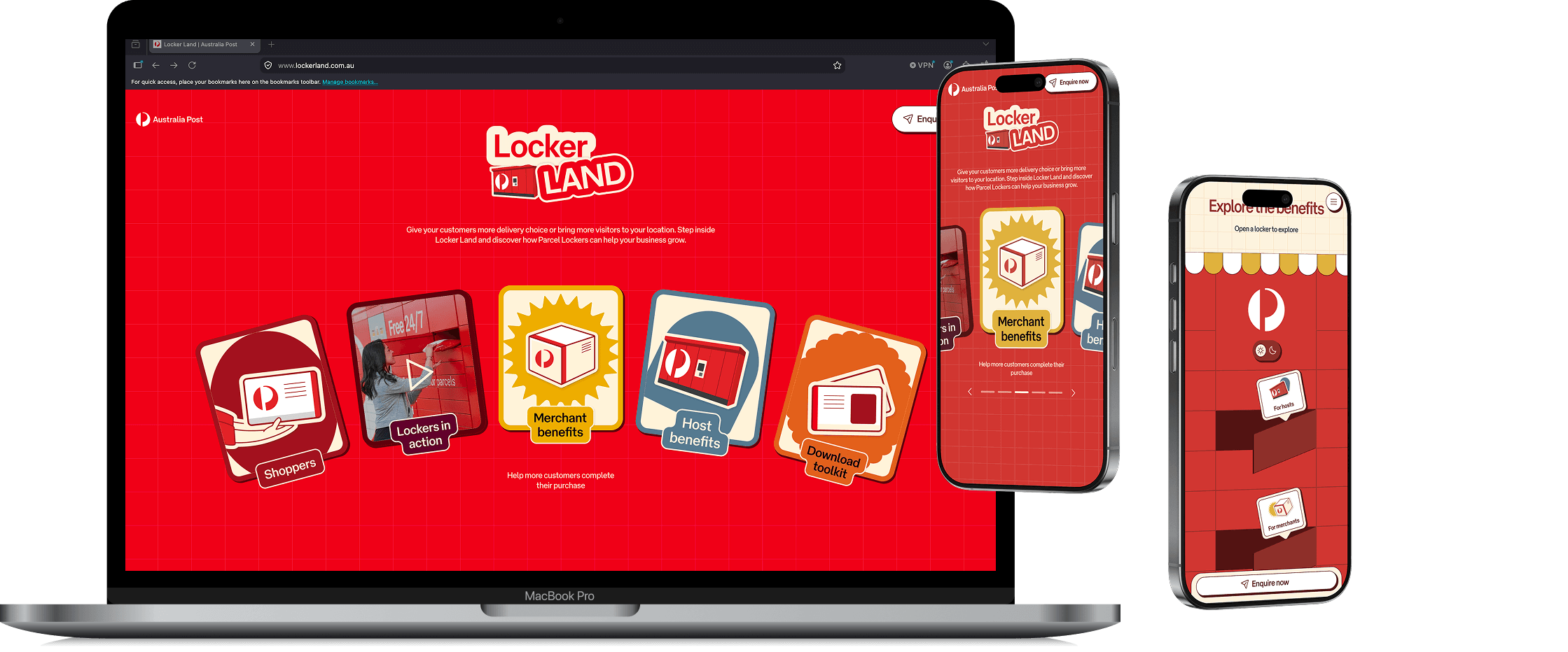 Thinkerbell — Australia Post - Locker Land event landing page.
